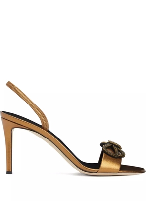 Giuseppe Zanotti Zari bow-embellished slingback sandals - Bronze
