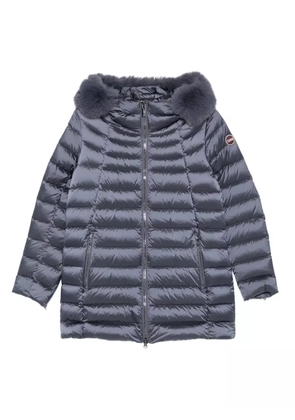 Colmar quilted fur-trimmed coat - Blue