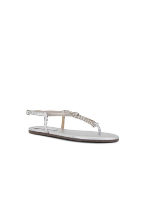 Schutz Treasure Sandal in Metallic Silver, grey. Size 6.5. Also in 8.5.