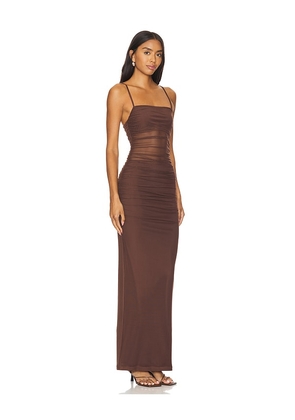 superdown Celeste Maxi Dress in Chocolate. Size S. Also in L, M, XL, XS, XXS.