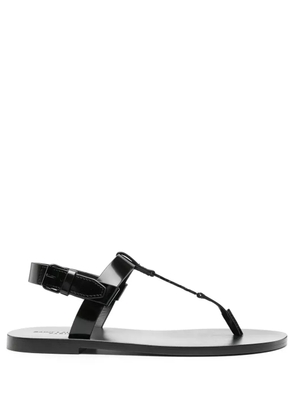 Saint Laurent Cassandre leather sandals - Black