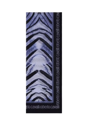 Roberto Cavalli zebra-print flat-hem scarf - Blue
