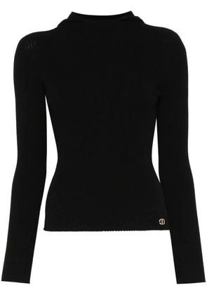 TWINSET ribbed hoodie - Black