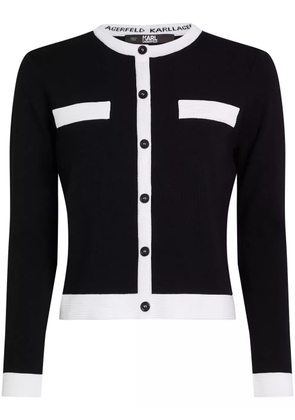 Karl Lagerfeld contrasting-trim cardigan - Black