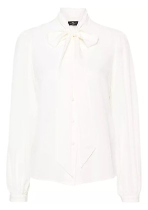 ETRO pussy-bow silk shirt - White