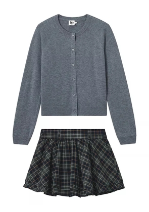 b+ab cardigan skirt set - Grey
