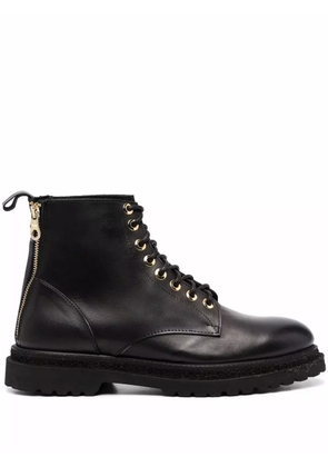Giuliano Galiano zipped lace-up leather boots - Black