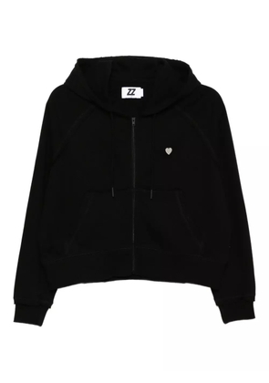 izzue distressed cotton hoodie - Black
