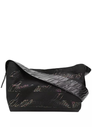We11done logo-print shoulder bag - Black