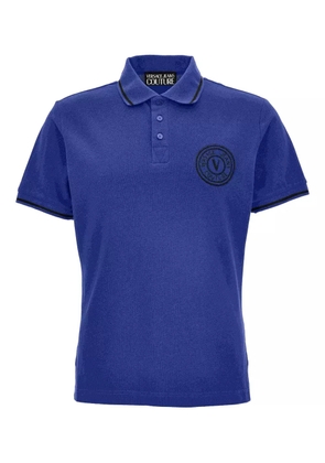 Versace Jeans Couture logo-embroidered polo shirt - Blue