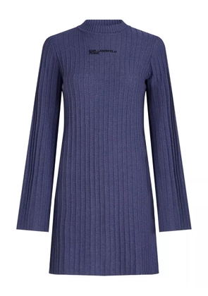 Karl Lagerfeld Jeans ribbed high-neck dress - Blue