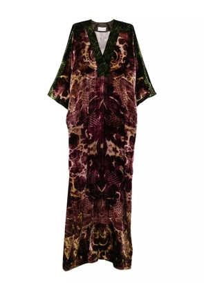 Pierre-Louis Mascia V-neck velvet maxi dress - Brown