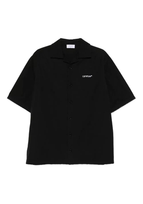 Off-White logo-embroidered short-sleeve shirt - Black