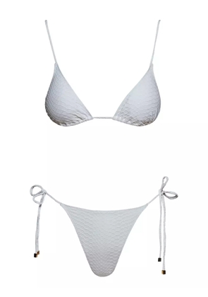 Noire Swimwear Nikki snakeskin-effect bikini set - White