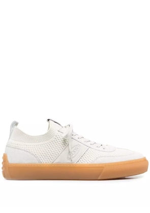 Tod's suede-panelled low-top sneakers - White