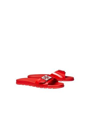 Tory Burch Buckle Slide in Red. Size 10. Also in 11, 5, 6, 7, 8, 9.