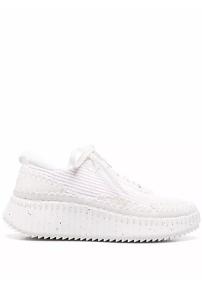 Chloé Nama whipstitch-trim sneakers - White