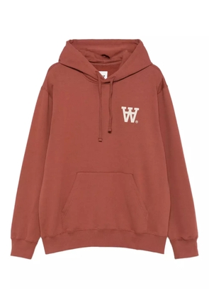 Wood Wood WWCass AA logo-print hoodie - Brown