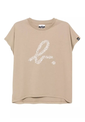 SPORT b. by agnès b. embroidered-logo cotton T-shirt - Brown