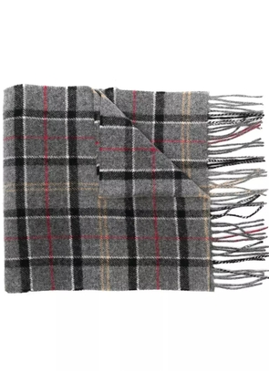 Barbour fringed tartan lambswool scarf - Grey