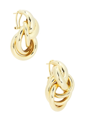 SHASHI Genevieve Earring in Metallic Gold.