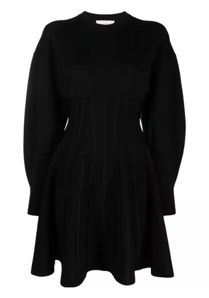 Alexander McQueen wool-blend flared minidress - Black