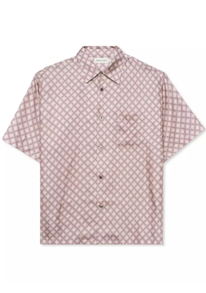 John Elliott lozenge-print silk shirt - Neutrals