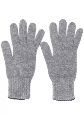 Pringle of Scotland gloves with ribbed details - Grey