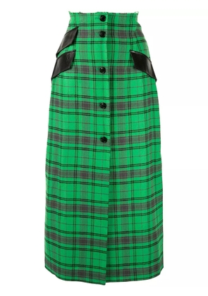 Yang Li plaid midi skirt - Green