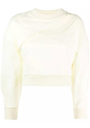 Alexander McQueen logo-embroidered cut-out sweatshirt - Yellow