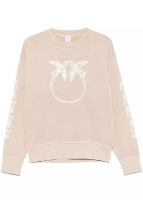 PINKO Love Birds-print sweatshirt - Neutrals