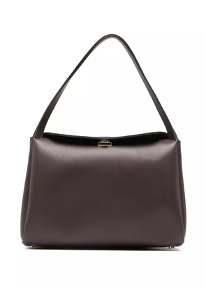 Themoirè clasp-fastening shoulder bag - Brown