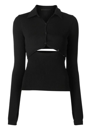 Helmut Lang cut-out button-up top - Black