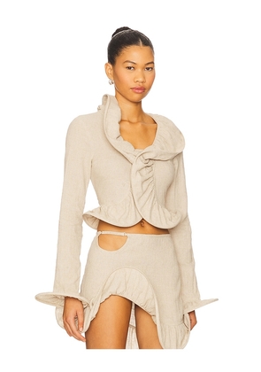 TG Botanical Ruth Blouse in Beige. Size L. Also in M, S.