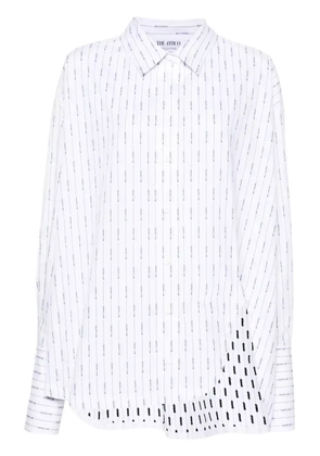 The Attico asymmetric striped shirt - White