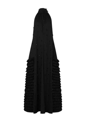 Moschino halterneck ruffled maxi dress - Black