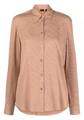 PINKO logo-print satin-finish shirt - Neutrals