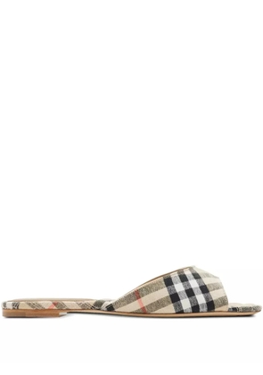 Burberry Mews Check slides - Neutrals