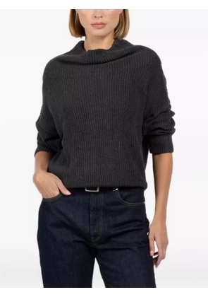 Autumn Cashmere funnel-neck ribbed sweater - Grey