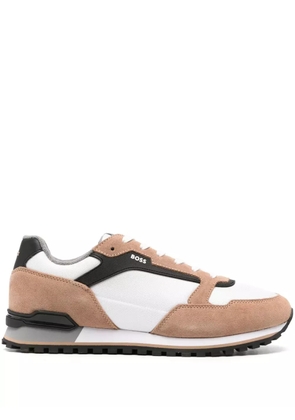 BOSS panelled-design sneakers - White