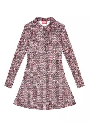 Diesel bouclé-print mini shirt dress - Pink