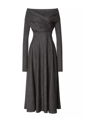 Alberta Ferretti off-the-shoulder draped midi dress - Grey