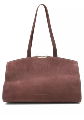 Benedetta Bruzziches curved-top suede shoulder bag - Brown