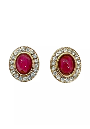 Jennifer Gibson Jewellery 1980s Ruby Cabochon earrings - Gold
