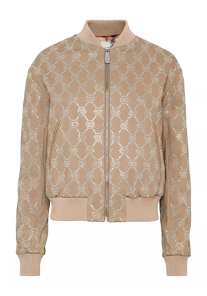 Philipp Plein monogram bomber jacket - Neutrals