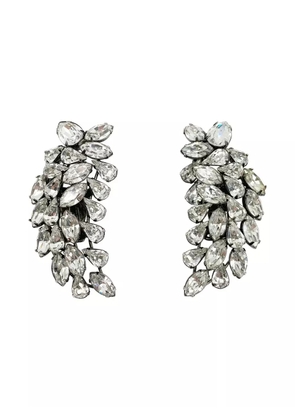 Jennifer Gibson Jewellery 1980s Iradj Moini crystal-embellished climber earrings - Silver