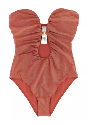 ZIMMERMANN plunge-ruched swimsuit - Pink
