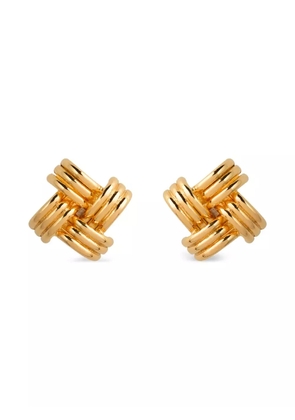 Susan Caplan Vintage 1980s intertwined clip-on earrings - Gold