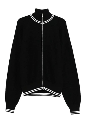 Jil Sander zip-front ribbed-trim cardigan - Black