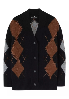 Ermanno Scervino argyle-pattern cashmere cardigan - Black